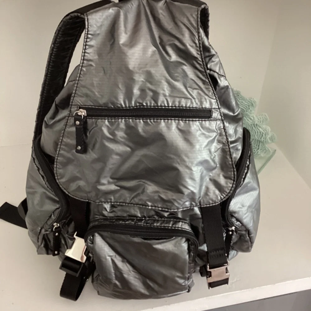 Bebe Sport Gray Nylon Retha Backpack
